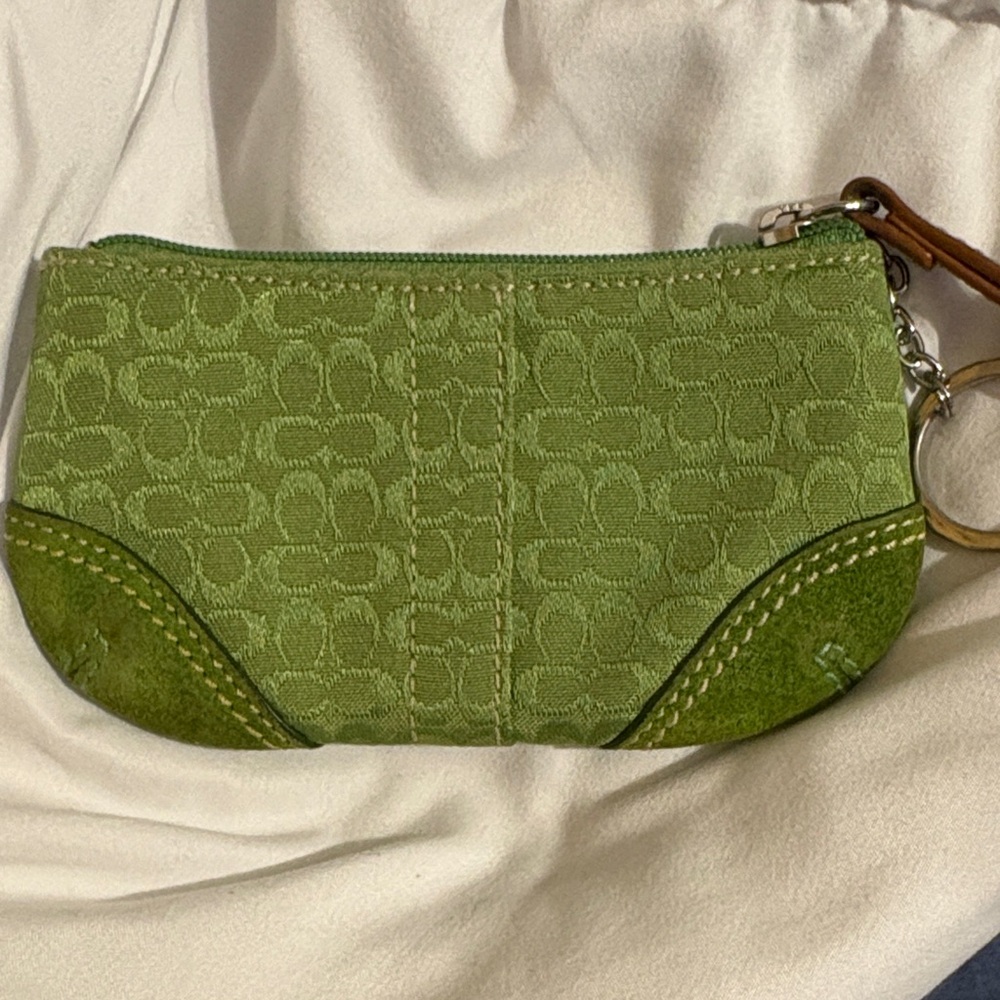 Coach Green Designer Wristlet for change